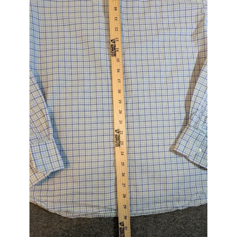 Tommy Hilfiger Shirt Men's Button‎ Up Sz L Blue Plaid Slim Fit Long Sleeve